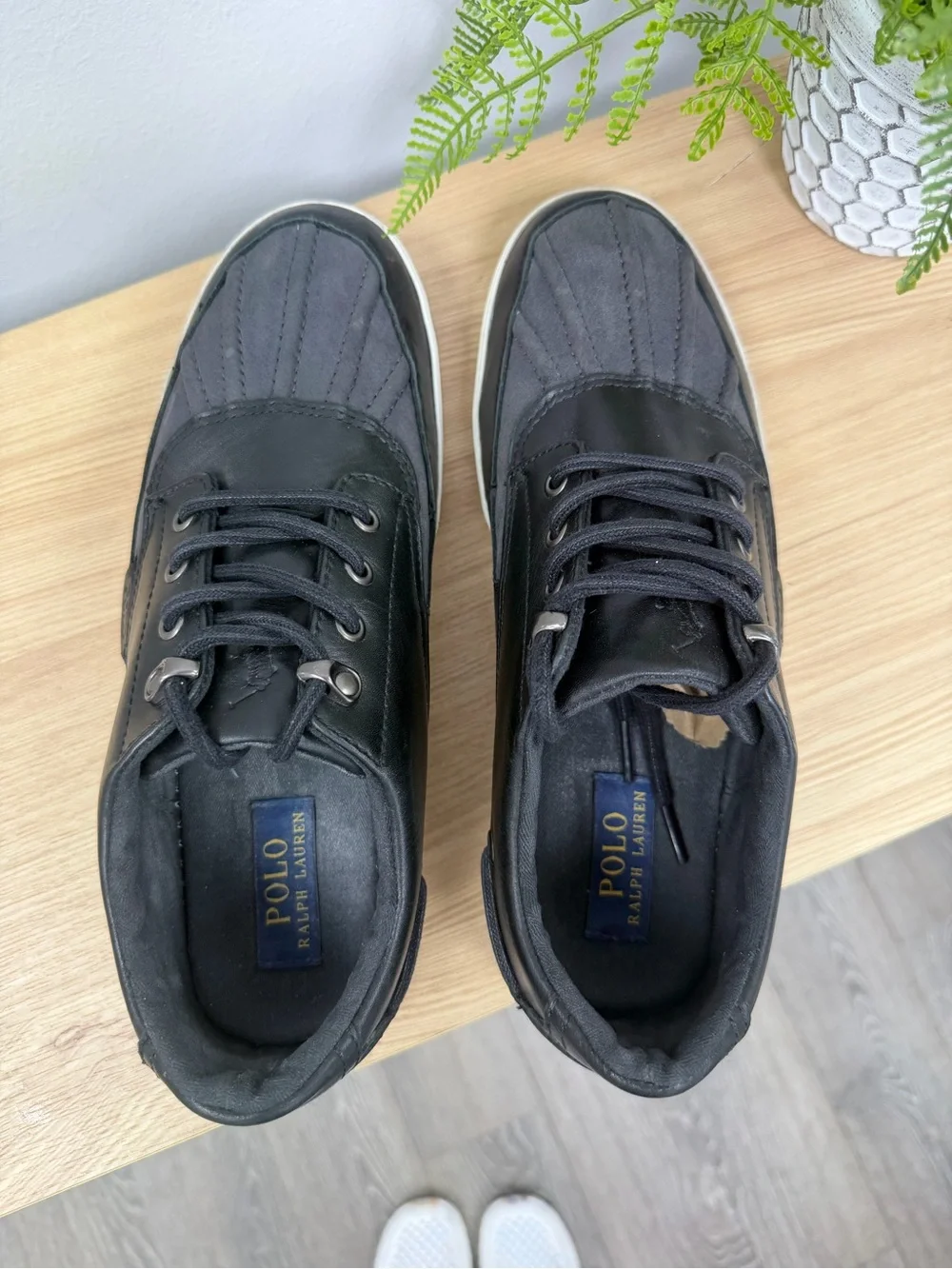 Polo Ralph Lauren Shoes Ramiro Black Leather Boat Deck Mens Size 10.5D 13297